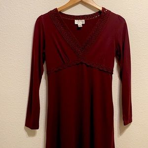 Ann Taylor Loft burgundy dress size 4P